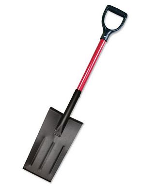 Planting Spade- D-grip Handle Fiberglass Handle, Red