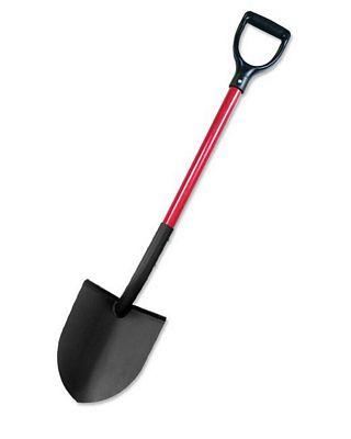Round Point - D-grip Handle Fiberglass Handle, Red