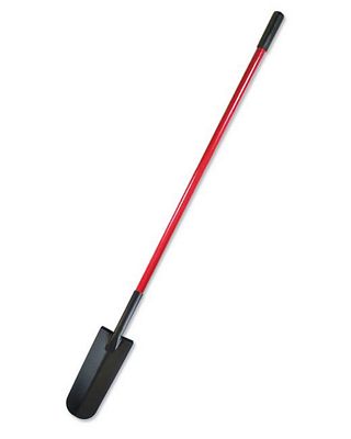 Drain Spade- Long Handle Fiberglass Handle, Red