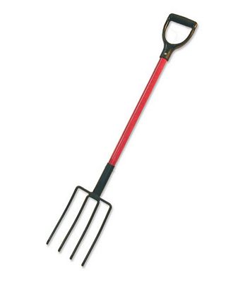 Spading Fork - 4 Tines Fiberglass D-grip Handle
