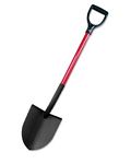 Round Point - D-grip Handle Fiberglass Handle, Red