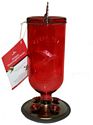16 oz Elegant Antique Glass Bottle Hummingbird Feeder Red