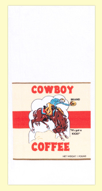 Red and White Kitchen Retro Cowboy Coffee Flour Sack Towel 100% Cotton Red and White Kitchen Retro Cowboy Coffee Flour Sack Towel 100% Cotton