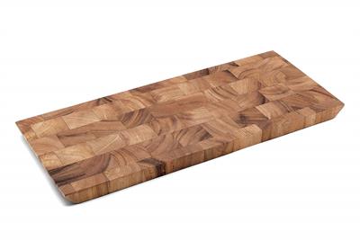 Fox Run Craftsmen Ironwood Bowery End Grain Cheese and Charcuterie Board #2 A perfect way to serve your prepared meats. This Bowery End Grain Cheese and Charcuterie Board is made from gorgeous acacia wood. Unlike traditionally made boards, end grain construction is less dulling to cutlery because the wood grain direction accommod