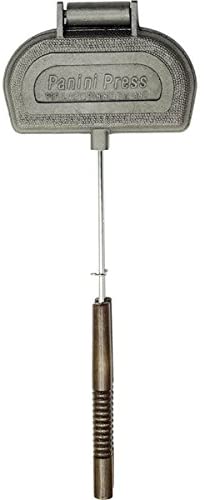 Rome Industries Campfire Panini Press Cast Iron #1305 Make authentic Panini sandwiches on the grill, open fire or stovetop. Featuring a large 8" x 4" cooking surface and made from heavy cast iron to insure uniform and solid pressure on the sandwich as it toasts.