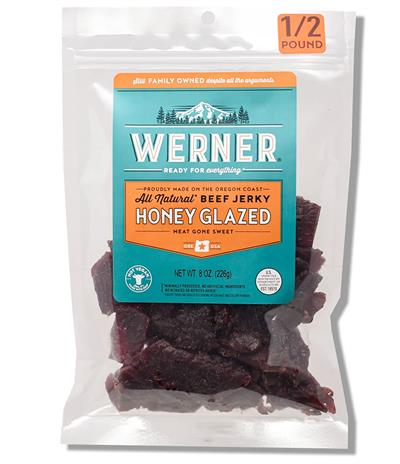 Werner 8 oz. All Natural Honey Glazed Beef Jerky Werner 8 oz. All Natural Honey Glazed Beef Jerky