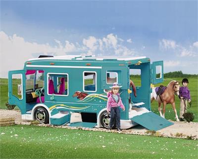 Breyer Horses Classics Size Horse Cruiser Green #62044 Motorhome Horse Trailer for Model Horses in fun girly colors