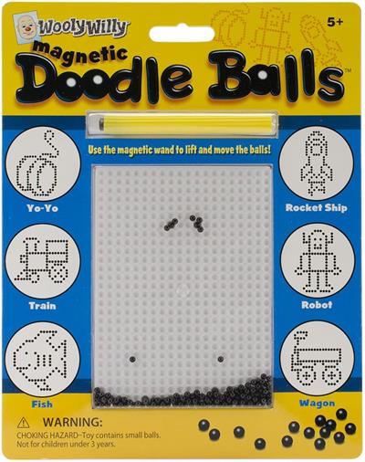 Use the magnetic wand to move the balls around and drop them into holes. With 100 balls and more than 500 positions on the grid, kids can make an endless number of pictures. The self-contained activity's 7" x 8 3/4" size makes it perfect for travel.