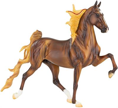 Breyer Traditional Size Chestnut Saddlebred Stallion WGC Marc of Charm #184 An American breed developed in the late 1800s, once known as the Kentucky Saddler, the Saddlebred is known for its smooth and showy movement.