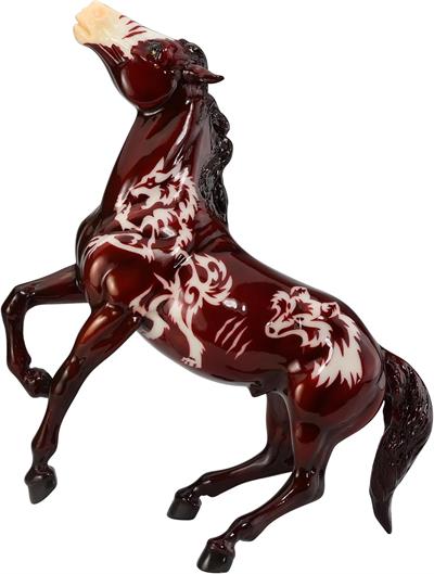 Breyer Horses Traditional Size 2024 Halloween Horse "Beowulf" #B-TR-10118 When a haunting whinny turns into a chilling howl, you know that the full moon is high and Beowulf is on the prowl.