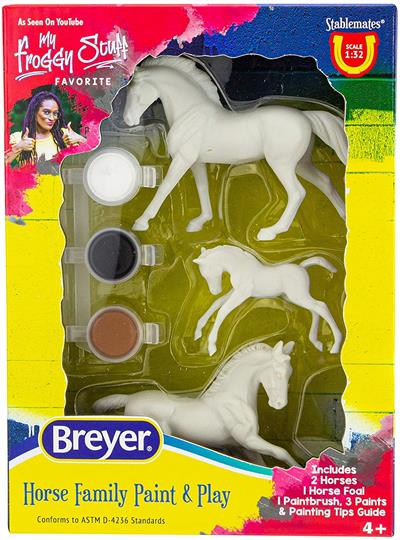Breyer Horses Stablemates 3 Piece Horse Family Paint & Play #4239 Learn about horse colors in the included easy-to-follow full-color instructions. Good for beginners yet challenging enough for more experienced painters. Perfect for birthday and everyday gift giving.