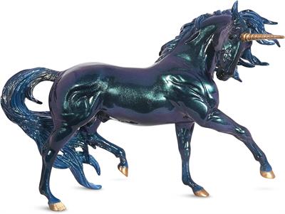 Breyer Horses Traditional Neptune Unicorn Stallion Unicorn Toy Model #BR-T- During late nights on the shoreline, one might be lucky enough to spot Neptune, a legend of the seas. Unicorns have dazzled humans for centuries with their elusive appearances and enchanting nature, and Neptune is no exception.