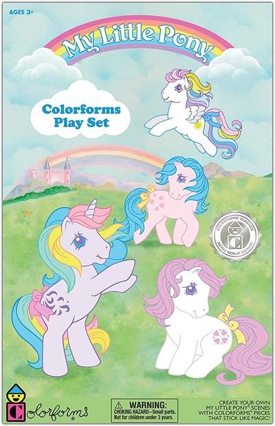 Playmonster Colorform My Little Pony - Re-stickable #02118Z The Classic Picture Toy that Sticks like Magic! Colorforms have inspired creative expression and fun for over 60 years! The classic, re-stickable shapes provide endless opportunities for imaginative storytelling, and the countless combinations.