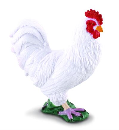 White Male Chicken, Rooster figurine toy