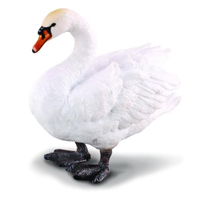 White Swan bird small toy figurine
