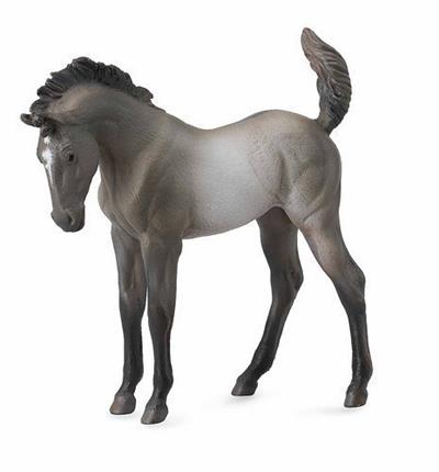 Silver, grey, dun, grulla mustang, wild or feral horse, baby horse toy figure