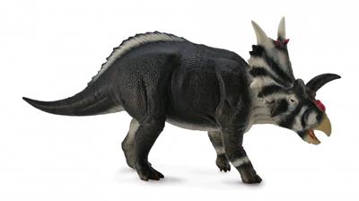 Xenoceratops means "Foreign Horn Face". This ceratopsian was discovered late in 2012. It had a unique frill decoration. Xenoceratops measures 5.28 in L x 1.61 in W and is suitable for children ages 3 and up.