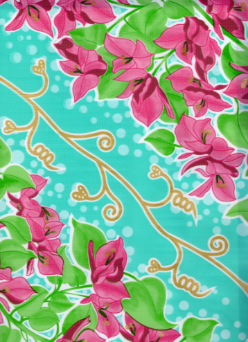 Avalon on Aqua Green Oil Cloth, Yardage Avalon on Aqua Green Oil Cloth, Yardage