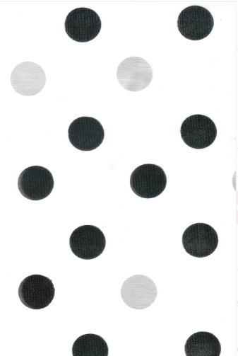 Tokyo Dots Black and Silver on White Oil Cloth, Full Bolt