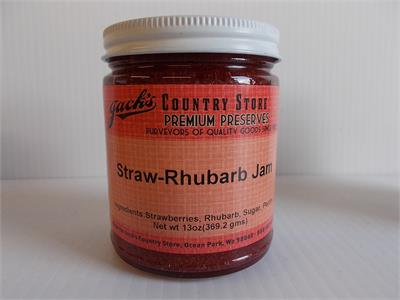 Homemade Style Strawberry Rhubarb Jam, 13 ounce jar  Here is an old-fashion jam we stir up just like Grandma used to do. The sweetness of Oregon Strawberries mixes well with the tart of Rhubarb. A tradition favorite, excellent on biscuits or using as a to