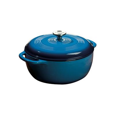 Lodge Cast Iron Color Enamel Dutch Oven, 6 Qt. Caribbean Blue, #EC6D33 Enamel plated cast iron dutch oven or roasting pan