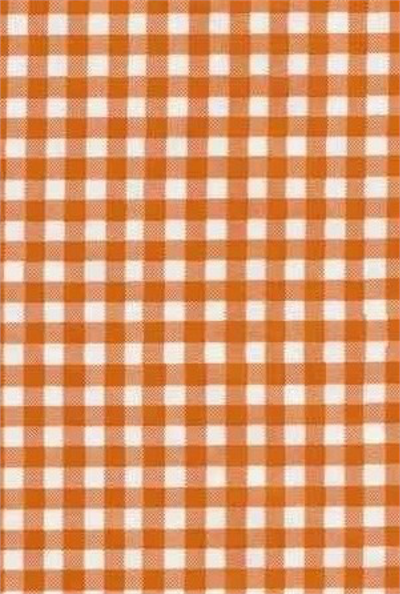 Gingham Orange Oil Cloth, Yardage Oilcloth yardage in classic Americana gingham checks. It doesn't get more traditional than this. We stock multiple colors to match your decor. Each individual check is about 1cm in diameter.