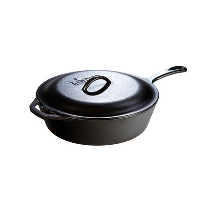 Lodge Cast Iron 5 Quart Chicken Fryer with Cast Iron Lid #L10CF3 American Made cast iron cookware - made by Lodge Cast iron
