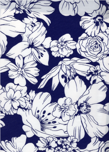 Victoria on Navy Oil Cloth, Yardage