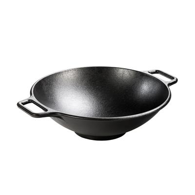 Lodge Cast Iron Pro Logic 14" Cast Iron Wok #P14W3 - Pre-Seasoned With its contemporary style, curved lines and legendary cooking performance, the Lodge 14" Cast Iron Wok is an over-sized vessel that is the perfect size for cooking generous amounts of your favorite stir-fry recipes.