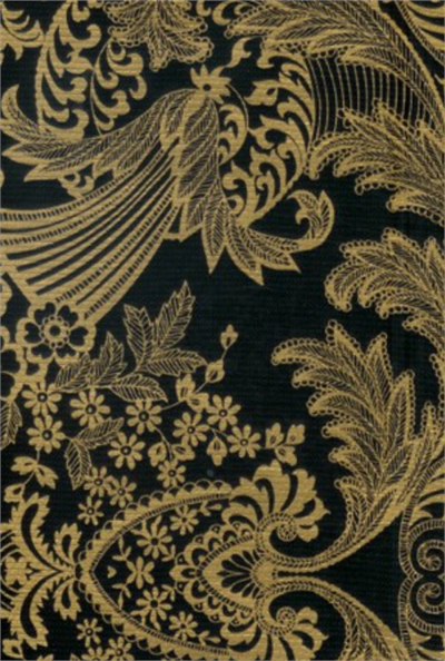 Paradise Lace Gold on Black Oil Cloth, Yardage Oilcloth Yardage in one of our bestselling prints. Its intricate chantilly lace design can be found in a classic black and white duo as well as multiple bold colors.