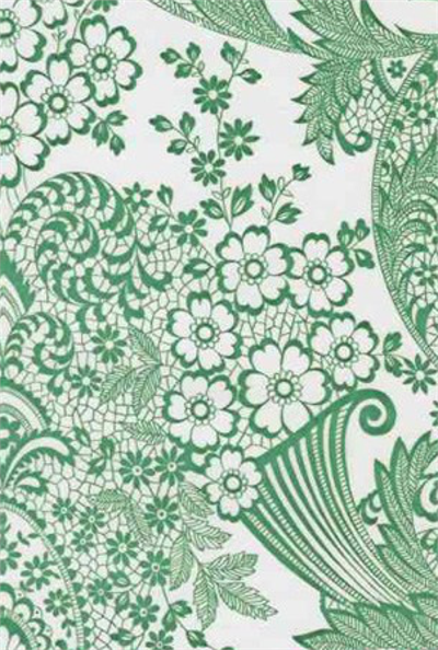 Paradise Lace Green on White Oil Cloth, Yardage Oilcloth Yardage in one of our bestselling prints. Its intricate chantilly lace design can be found in a classic black and white duo as well as multiple bold colors.