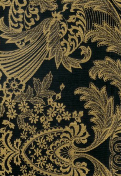 Paradise Lace Gold on Black Oil Cloth, Full Bolt