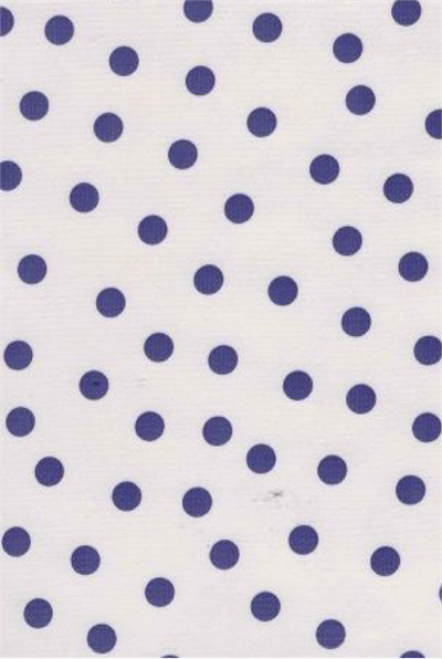 Oil Cloth Polka Dots Dark Blue on White, Full Bolt Oilcloth yardage in a universally adored polka dot pattern. This small repeat pattern is incredibly versatile and whimsical, and looks lovely in any color.