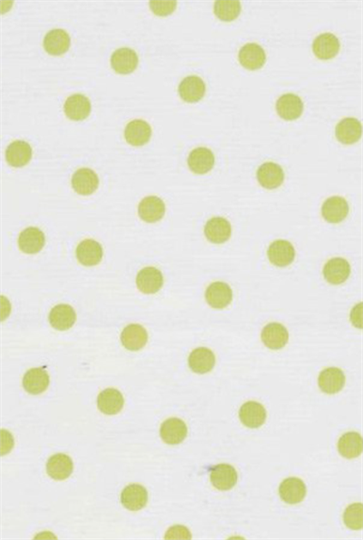 Polka Dots Lime Green on White Oil Cloth, Full Bolt Oilcloth yardage in a universally adored polka dot pattern. This small repeat pattern is incredibly versatile and whimsical, and looks lovely in any color.