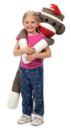 Schylling Toys Jumbo Plush Sock Monkey #SM42 oversized plush sock monkey toy
