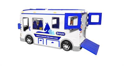 The Breyer Mobile Rescue & Care Clinic is a grand “playset on wheels” and offers an interactive play experience right out of the box with lots of opening doors and secret compartments!
