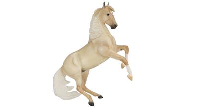 Breyer Horses Traditional Cloud Mustang #B-TR-1030 Cloud, a palomino Mustang whose life was chronicled in the 2001 Nature documentary Cloud: Wild Stallion of the Rockies, was born in the Pryor Mountains of Montana on May 29, 1995