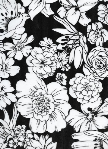 Victoria on Black Oil Cloth, Yardage