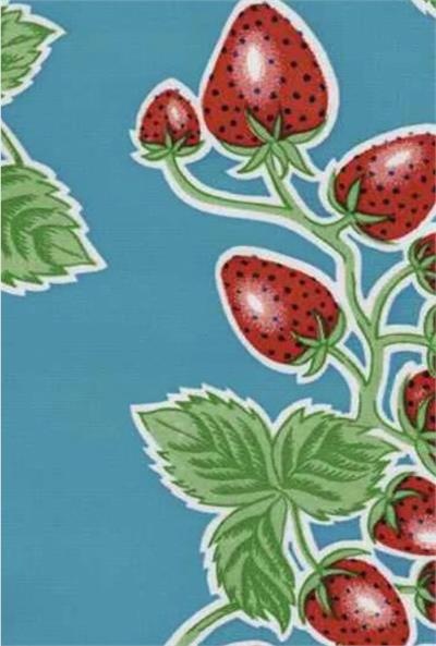 Forever Summer on Blue Oil Cloth, Yardage Forever Summer on Blue Oil Cloth, Yardage