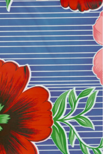 Mali on Blue Oil Cloth, Yardage