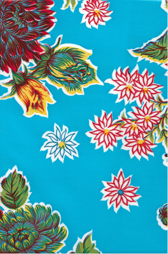 Mum on Light Blue Oil Cloth, Full Bolt Mum on Light Blue Oil Cloth, Full Bolt