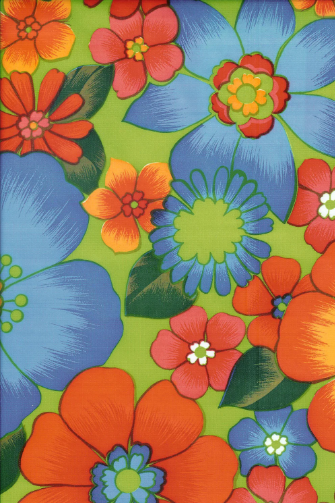 London on Lime Green Oil Cloth, Full Bolt London on Lime Green Oil Cloth, Full Bolt