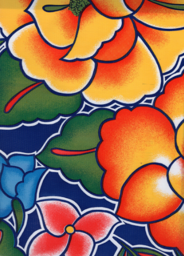 Tehuana on Navy Oil Cloth, Full Bolt