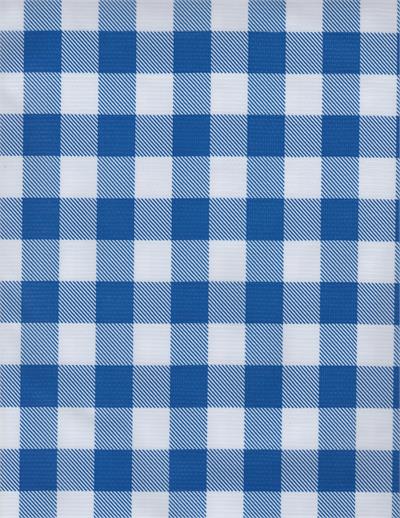 Picnic Check Blue Oil Cloth, Full Bolt Oilcloth yardage in a big, bold check. A classic picnic design, this print is for the traditionalist who enjoys a large check of 1"in width. Layer it up with some fruity or floral prints for a fun twist.
