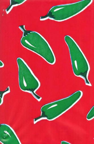 Chiles Green on Red Oil Cloth, Full Bolt Chiles Green on Red Oil Cloth, Full Bolt