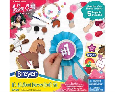 Breyer Horses It's All About Horses Craft Activity Kit #4243 Breyer fans and crafts are perfect together! And we've got another new craft kit just for you. The "All About Horses Craft Kit" contains five horse-themed crafts for hours of crafting fun!