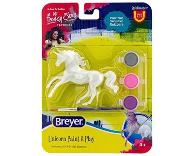 Breyer Horses Stablemates Unicorn Paint & Play Assorted #4233 Everyone's favorite Stablemates craft is now available with unicorns! Breyer fans of all ages enjoy this activity. There four different unicorn models - each ready to paint.