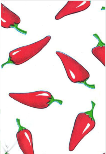 Chiles Red on White Oil Cloth, Full Bolt