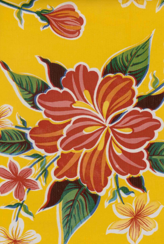 Hibiscus on Yellow Oil Cloth, Full Bolt
