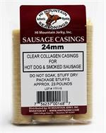 Clear Collagen Casings are perfect for making hot dogs, breakfast sausage and fresh sausage. Package will make up to 23 lbs. of meat.
